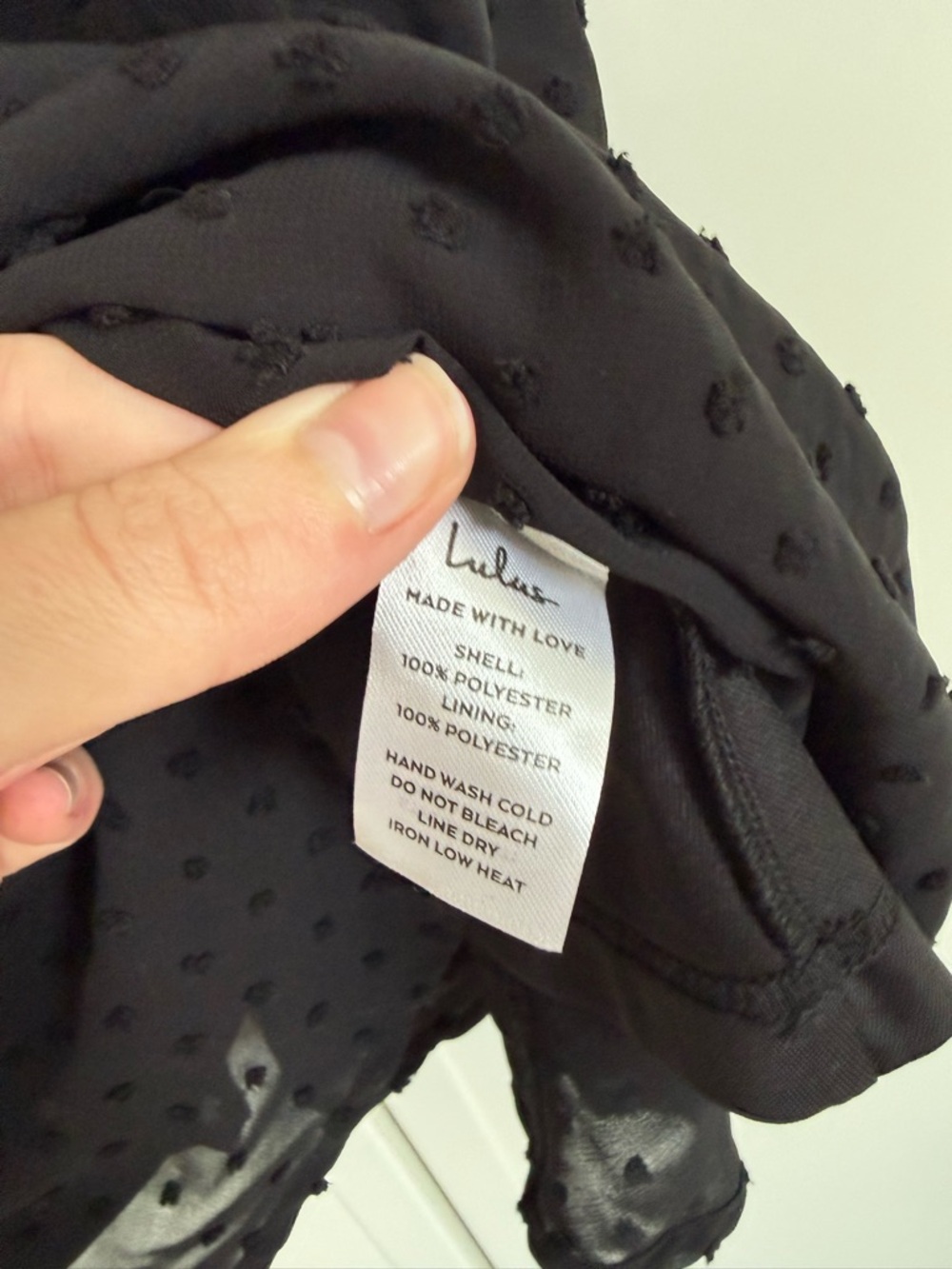 Lulus Be a Dear Black Swiss Dot Tie-Front Skater Dress - Picture 7 of 7